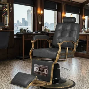 Fauteuil de Barbier The Boss Old black - chaise Barbier Vintage The Boss BR - Fauteuil de coiffure Barbier The Boss Old black - chaise de coiffure Barbier The Boss Old black - mobilier de coiffure haut de gamme - barbershop - barbier