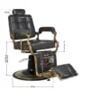 Fauteuil de Barbier The Boss Old black - chaise Barbier Vintage The Boss BR - Fauteuil de coiffure Barbier The Boss Old black - chaise de coiffure Barbier The Boss Old black - mobilier de coiffure haut de gamme - barbershop - barbier