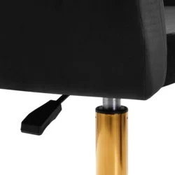 Alice BG (9) professional makeup chair – black velvet aesthetic chair – gold base beauty chair – adjustable makeup chair – rotating aesthetic armchair – quilted velvet chair – luxury beauty salon furniture – ergonomic makeup chair – modern design aesthetic chair – black and gold makeup armchair – premium beauty studio chair – comfortable aesthetic armchair – swivel makeup chair – high-end aesthetic furniture – elegant black velvet armchair – height-adjustable makeup chair – quilted backrest beauty chair – professional salon aesthetic chair – decorative makeup armchair – black velvet gold base chair