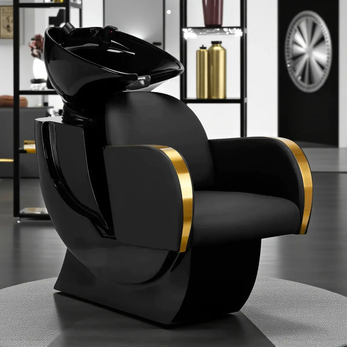 Bac Garance Gold Bac à Shampoing Garance - Bac de lavage Garance - Bac à Shampoing pour salon de coiffure - Bac de lavage pour salon de coiffure - mobilier de coiffure haut de gamme