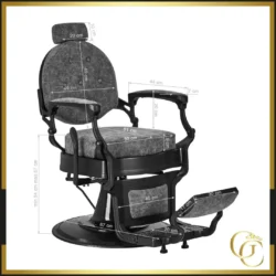 Fauteuil de Barbier Wolf Vieux Gris - Fauteuil Barbier Wolf Vieux Gris - Chaise Barbier Wolf Vieux Gris - Fauteuil de coiffure barbier Wolf Vieux Gris - mobilier de coiffure haut de gamme
