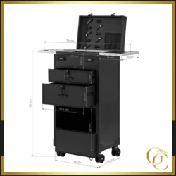 Poste de Travail Mobile Barbier Anicet - Station de Travail barbier Anicet - desserte mobile à roulettes - Chariot pour coiffeur barbier - Mobilier spécial barbier