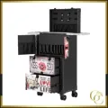 Riley Black Mobile Workstation - Riley Black Barber Work Station - mobile wheeled cart - Barber hairdresser trolley - Special barber furniture