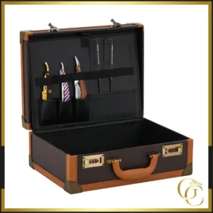 Valise Barbier Professionnel Portable Marron - Mallette de Coiffure Vintage - Mallette de barbier vintage - Valise barber vintage - Mallette de coiffeur portable