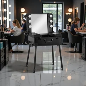 Viola black make-up case - Viola black make-up table - professional make-up table - professional make-up furniture - professional beauty furniture