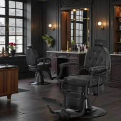 Wolf Black Barber Chair - Wolf Black Barber Chair - Wolf Black Barber Chair - Wolf Black barber styling chair - high-end salon furniture