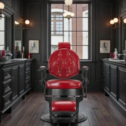 Wolf Red Barber Chair - Wolf Red Barber Chair - Wolf Red Barber Chair - Wolf Red barber styling chair - high-end salon furniture