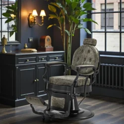 Wolf Old Green Barber Chair - Wolf Old Green Barber Chair - Wolf Old Green Barber Chair - Wolf Old Green Barber Styling Chair - high-end salon furniture