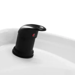Bac à shampooing professionnel - Bac de lavage coiffure - Meuble pour salon de coiffure - Mobilier de coiffure design - Fauteuil de lavage ergonomique - Mobilier de coiffure haut de gamme - meuble pour salon de coiffure - Bac à shampoing doré et noir - Équipement de coiffure professionnel