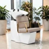 Bac à shampooing professionnel - Bac de lavage coiffure - Meuble pour salon de coiffure - Mobilier de coiffure design - Fauteuil de lavage ergonomique - Mobilier de coiffure haut de gamme - meuble pour salon de coiffure - Bac à shampoing doré et noir - Équipement de coiffure professionnel