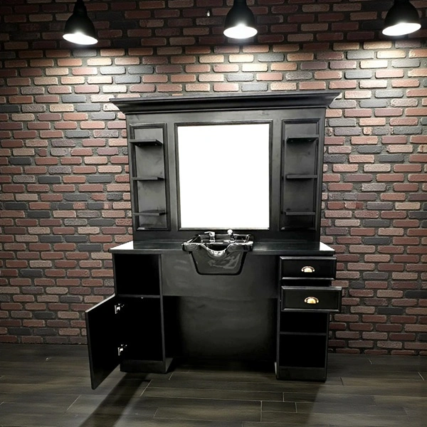 Poste de Coiffage Hector - coiffeuse barbier Hector - Coiffeuse pour Salon de Coiffure Hector - mobilier de coiffure professionnel - Station de coiffure Hector