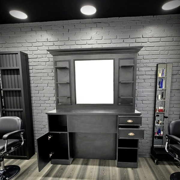 Poste de Coiffage Hector - coiffeuse barbier Hector - Coiffeuse pour Salon de Coiffure Hector - mobilier de coiffure professionnel - Station de coiffure Hector
