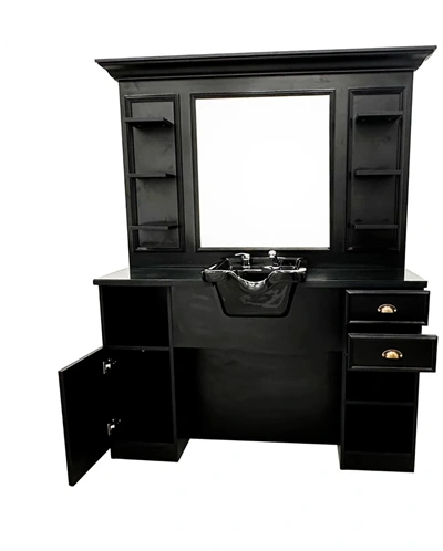 Poste de Coiffage Hector - coiffeuse barbier Hector - Coiffeuse pour Salon de Coiffure Hector - mobilier de coiffure professionnel - Station de coiffure Hector