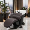Bac à Shampoing Électrique Trycho Marron - Bac de lavage électrique Trycho - Bac à Shampoing électrique professionnel - Bac à Shampoing salon de coiffure - mobilier de coiffure professionnel