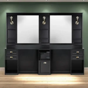 Children's styling chairs: the ally of welcoming salons Poste de coiffage barbier LEXUS Noir - Coiffeuse Barbier Lexus Double Noir - mobilier de barbier professionnel - Poste de coiffure double professionnel - meuble pour salon de coiffure