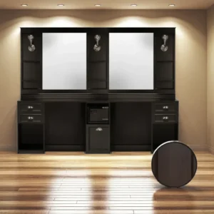 Children's styling chairs: the ally of welcoming salons Poste de coiffage barbier LEXUS wengé - Coiffeuse Barbier Lexus Double wengé - mobilier de barbier professionnel - Poste de coiffure double professionnel - meuble pour salon de coiffure