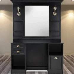 LEXUS Black Barber Station - LEXUS Black Barber Wash Station - Professional Hair Styling Station - Professional Barber Furniture - Hair Salon Furniture