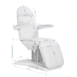 Eclipse 3 White (11) Electric aesthetic chair, aesthetic treatment chair, professional aesthetic furniture, electric treatment table, electric spa chair, motorized aesthetic chair, adjustable aesthetic chair.