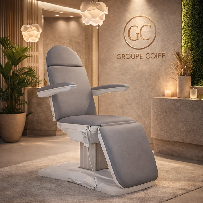 Electric aesthetic chair, aesthetic treatment chair, professional aesthetic furniture, electric treatment table, electric spa chair, motorized aesthetic chair, adjustable aesthetic chair.