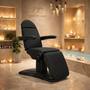 Eclipse 3 Noir (1) fauteuil esthétique électrique, fauteuil de soins esthétique, mobilier esthétique professionnel, table de soin électrique, fauteuil spa électrique, chaise esthétique motorisée, fauteuil esthétique réglable.