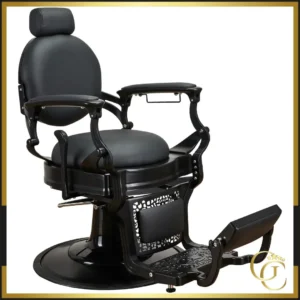 Fauteuil de Barbier Vittorio Black - Fauteuil Barbier Vittorio Black - mobilier de barbier professionnel - Fauteuil de coiffure barbier - mobilier de coiffure professionnel