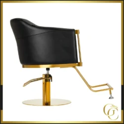 Fauteuil de Coiffure NOUR Black Gold - Chaise de coiffure NOUR Black Gold - Meuble pour salon de coiffure - Mobilier de coiffure professionnel - Fauteuil de coupe NOUR