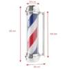 Enseigne barbier lumineuse – Barber pole professionnel – Enseigne salon de coiffure – Signalétique barbershop – Lampe barber rotative – Enseigne LED barbier – Accessoire façade salon – Barber pole extérieur – Enseigne coiffure rétro – Matériel barbier haut de gamme