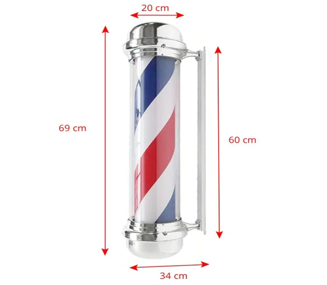 Enseigne barbier lumineuse – Barber pole professionnel – Enseigne salon de coiffure – Signalétique barbershop – Lampe barber rotative – Enseigne LED barbier – Accessoire façade salon – Barber pole extérieur – Enseigne coiffure rétro – Matériel barbier haut de gamme