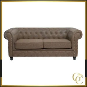 YORK brown waiting sofa - YORK brown waiting room sofa - furniture for hair salon - sofa for hair salon - Chesterfield style sofa