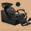bac à shampoing - bac coiffure ergonomique - meuble lavage salon - vasque céramique basculante - bac shampoing compact - fauteuil lavage professionnel - structure polypropylène résistante - siège réglable salon - bac lavage noir premium - équipement coiffure durable - bac shampoing confortable - mobilier salon coiffure - bac lavage haute qualité - vasque profonde ergonomique - bac shampoing design moderne - barbershop - barbier