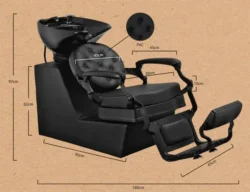 Clovis shampoo basin (11) Elsa shampoo basin - ergonomic hairdressing basin - salon washing unit - tilting ceramic basin - compact shampoo basin - professional washing chair - resistant polypropylene structure - adjustable salon seat - premium black washing basin - durable hairdressing equipment - comfortable shampoo basin - hairdressing salon furniture - high-quality washing basin - deep ergonomic basin - modern design shampoo basin