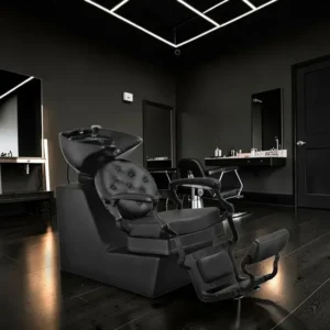 Bac à shampoing Clovis (6) bac à shampoing - bac coiffure ergonomique - meuble lavage salon - vasque céramique basculante - bac shampoing compact - fauteuil lavage professionnel - structure polypropylène résistante - siège réglable salon - bac lavage noir premium - équipement coiffure durable - bac shampoing confortable - mobilier salon coiffure - bac lavage haute qualité - vasque profonde ergonomique - bac shampoing design moderne - barbershop - barbier