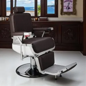 Elliot BR (6) Fauteuil de barbier Elliot BR- Fauteuil barbier professionnel - chaise de barbier vintage - fauteuil de coiffure pour homme - fauteuil de coiffure vintage - mobilier de coiffure professionnel - mobilier barbier professionnel - siège barber - fauteuil barbershop