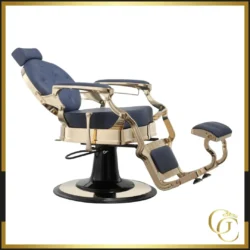 Fauteuil de Barbier Clovis Gold Blue - Fauteuil Barbier Clovis - fauteuil barbier professionnel - Mobilier de coiffure professionnel - mobilier de barbier professionnel