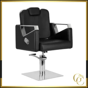 Fauteuil de Coiffure Wilno Black - Chaise de Coiffure Wilno Black - Fauteuil de coiffure professionnel - Meuble pour salon de coiffure - Fauteuil de Coupe Wilno Black