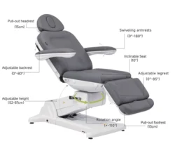 SIMUS GYN (21) electric gynecological chair – gynecological examination table – professional medical chair – motorized gynecological chair – electric examination chair – ergonomic medical furniture – rotating gynecological chair – electric medical table – adjustable medical chair – gynecological leg rests – swiveling examination chair – gray PU medical chair – high-end gynecological chair – 4-motor medical chair – medical examination table