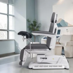 SIMUS GYN (25) electric gynecological chair – gynecological examination table – professional medical chair – motorized gynecological chair – electric examination chair – ergonomic medical furniture – rotating gynecological chair – electric medical table – adjustable medical chair – gynecological leg rests – swiveling examination chair – gray PU medical chair – high-end gynecological chair – 4-motor medical chair – medical examination table