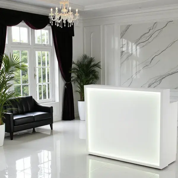 Meuble d'accueil BRILL - Comptoir de réception pour salon de coiffure - Comptoir d'accueil BRILL - mobilier de coiffure professionnel - Comptoir caisse BRILL