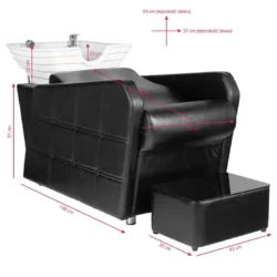 Hair System HSB07 (2) Bac à shampoing Hair system HSB07 - Bac de lavage Hair system HSB07 - Bac à shampoing professionnel - Bac de lavage pour salon de coiffure - Mobilier de coiffure professionnel