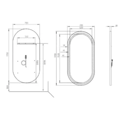 Miroir de coiffure LOOP - Poste de coiffage LOOP - Mobilier pour salon de coiffure - Coiffeuse avec miroir Led - Poste de coiffure professionnel