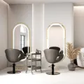 LOOP CG (1) Miroir de coiffure LOOP CG - Poste de coiffage LOOP CG - Mobilier pour salon de coiffure - Coiffeuse avec miroir Led - Poste de coiffure professionnel