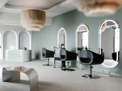 Miroir de coiffure LOOP CP - Poste de coiffage LOOP CP - Mobilier pour salon de coiffure - Coiffeuse avec miroir Led - Poste de coiffure professionnel