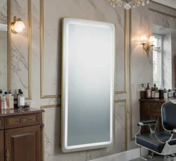 REC-CG-Large Miroir de coiffure rec cg - Poste de coiffage rec cg - Mobilier pour salon de coiffure - Coiffeuse avec miroir Led - Poste de coiffure professionnel