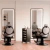 Miroir de coiffure rec cb - Poste de coiffage rec cb - Mobilier pour salon de coiffure - Coiffeuse avec miroir Led - Poste de coiffure professionnel