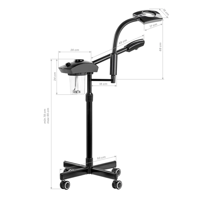 Vapozone professionnel -Appareil vapeur visage -Vaporisateur esthétique - Vapeur ozone esthétique - Vapozone avec lampe loupe - Équipement soins du visage - Vapozone multifonction - Machine vapeur institut beauté - Vapozone LED professionnel - Appareil nettoyage de peau
