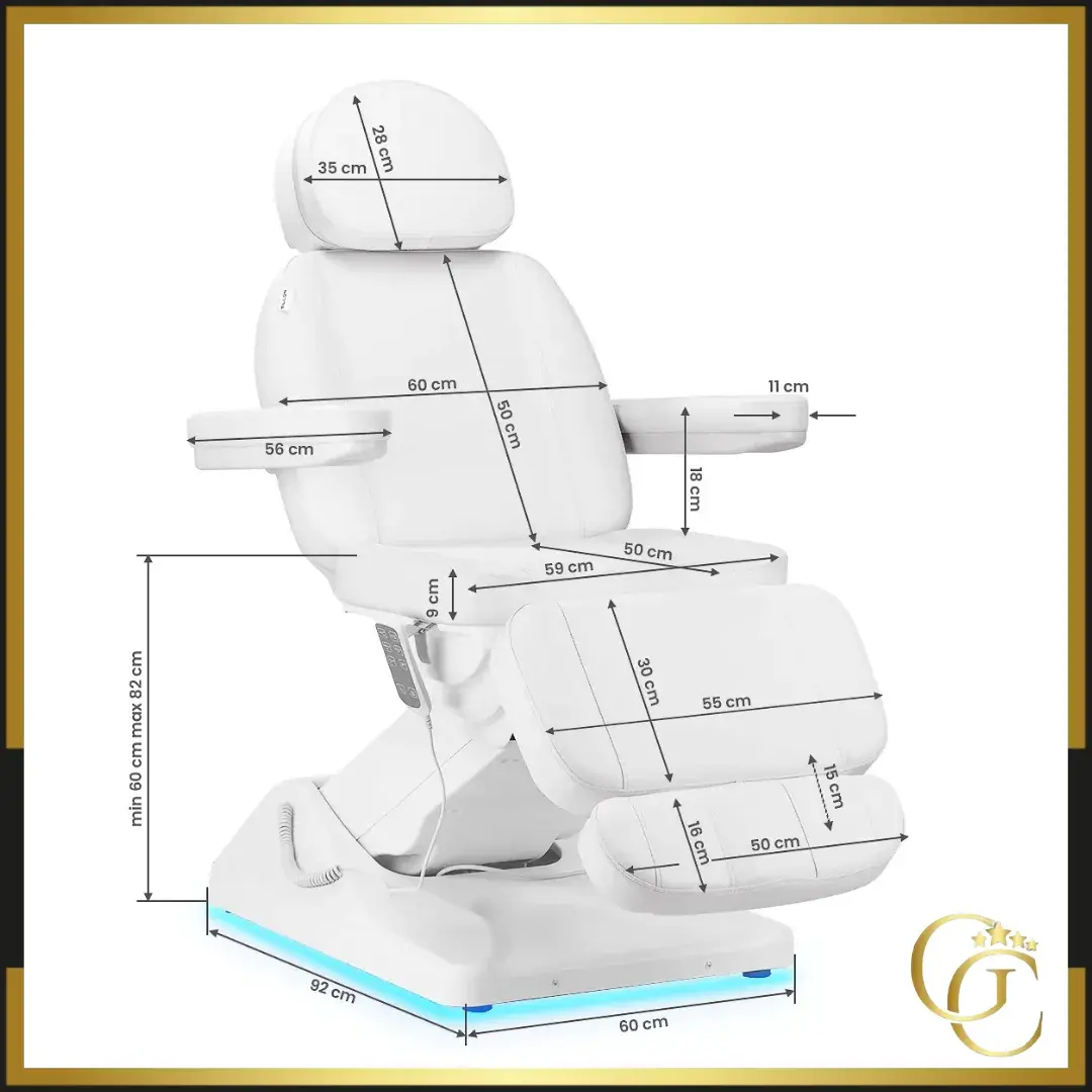 Fauteuil Esthétique Électrique Sillon Luxury Blanc - Fauteuil de soins esthétique électrique - fauteuil esthétique électrique professionnel - Mobilier esthétique professionnel - Mobilier professionnel institut de beauté