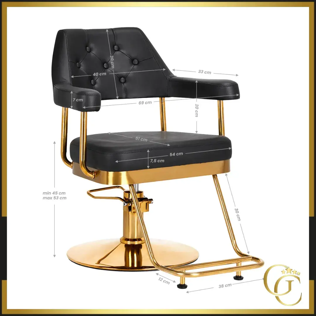 Fauteuil de coiffure GRANDA Gold Black - Chaise de coiffure GRANDA Gold Black - mobilier de coiffure professionnel - fauteuil de coiffure professionnel - meuble pour salon de coiffure