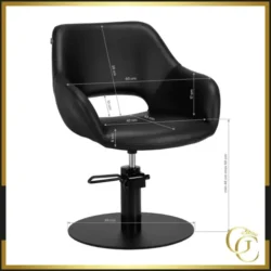 Fauteuil de coiffure Sevilla Black - Chaise de coiffure Sevilla Black - Meuble pour salon de coiffure - Mobilier de coiffure professionnel - Fauteuil de coiffure professionnel