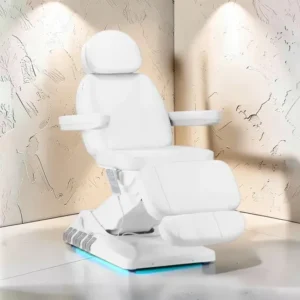 Luxury Blanc (1) fauteuil de soins esthétique électrique - table esthétique professionnelle - fauteuil esthétique haut de gamme - mobilier esthétique professionnel - fauteuil électrique 4 moteurs - table de soin chauffante - fauteuil esthétique réglable - lit esthétique motorisé - équipement spa professionnel - fauteuil esthétique PU premium