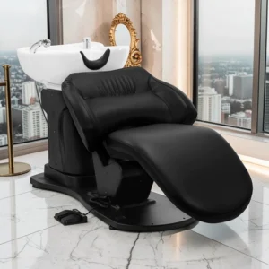 Bac à Shampoing Électrique Trycho Marron - Bac de lavage électrique Trycho - Bac à Shampoing électrique professionnel - Bac à Shampoing salon de coiffure - mobilier de coiffure professionnel